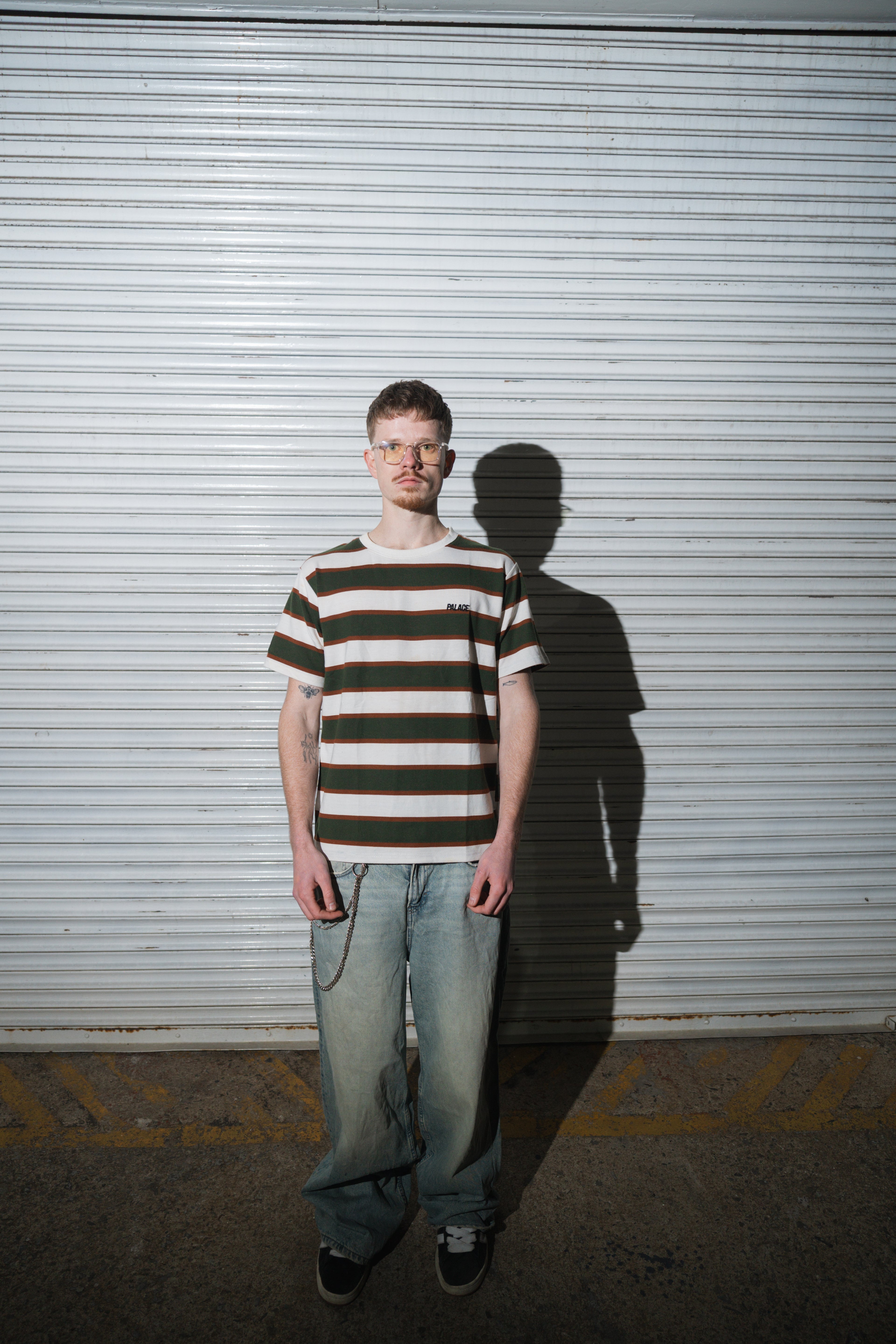 PALACE SKATEBOARDS EMBROIDERED STRIPE TEE