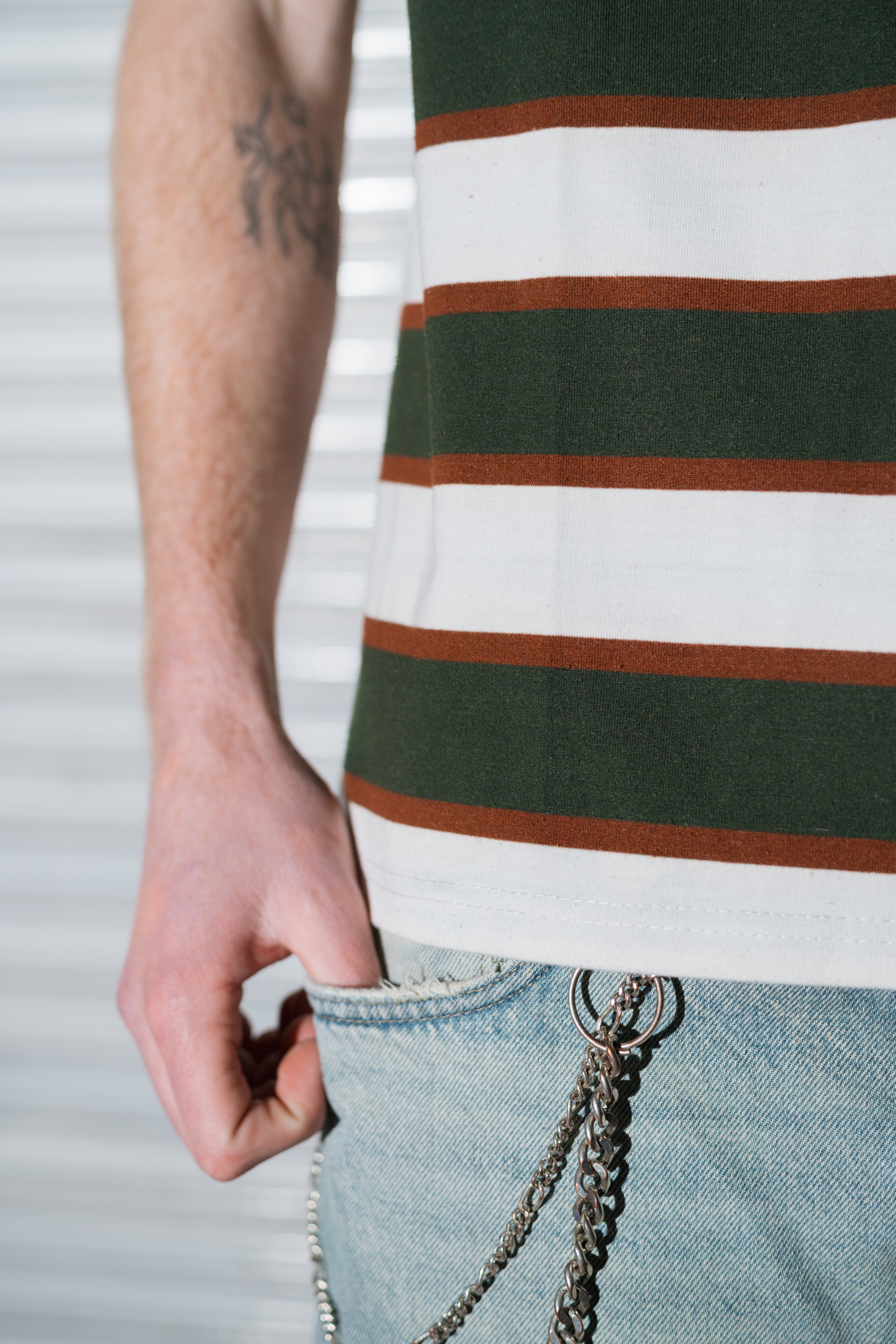 PALACE SKATEBOARDS EMBROIDERED STRIPE TEE